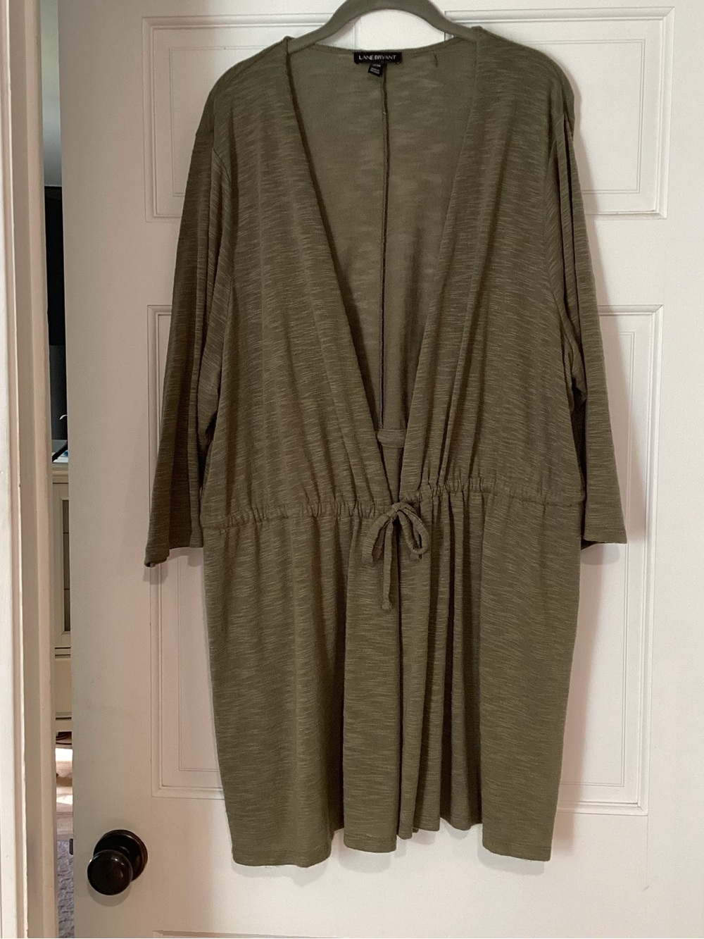 Lane Bryant Olive Green Drawstring Swim Cover-Up